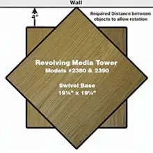 Description Picture 5 of itemRevolving Media Tower 1000 - Walnut 19.2"D x 19.2"W x 63"H, Walnut-finish,Rack can store CD and so on