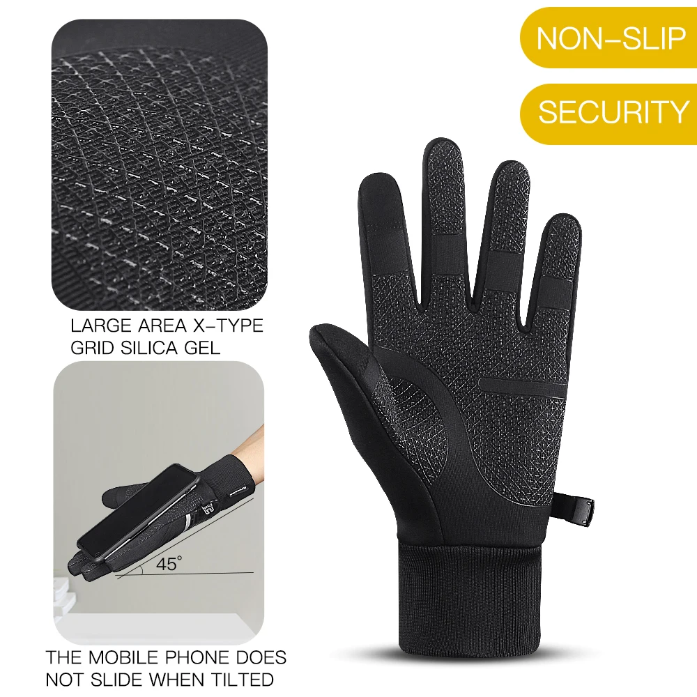 Winter Gloves Warm Touch Screen All Finger Bicycle Gloves Waterproof Anti Slip Breathable Sports Wkiing Motorcycle Gloves