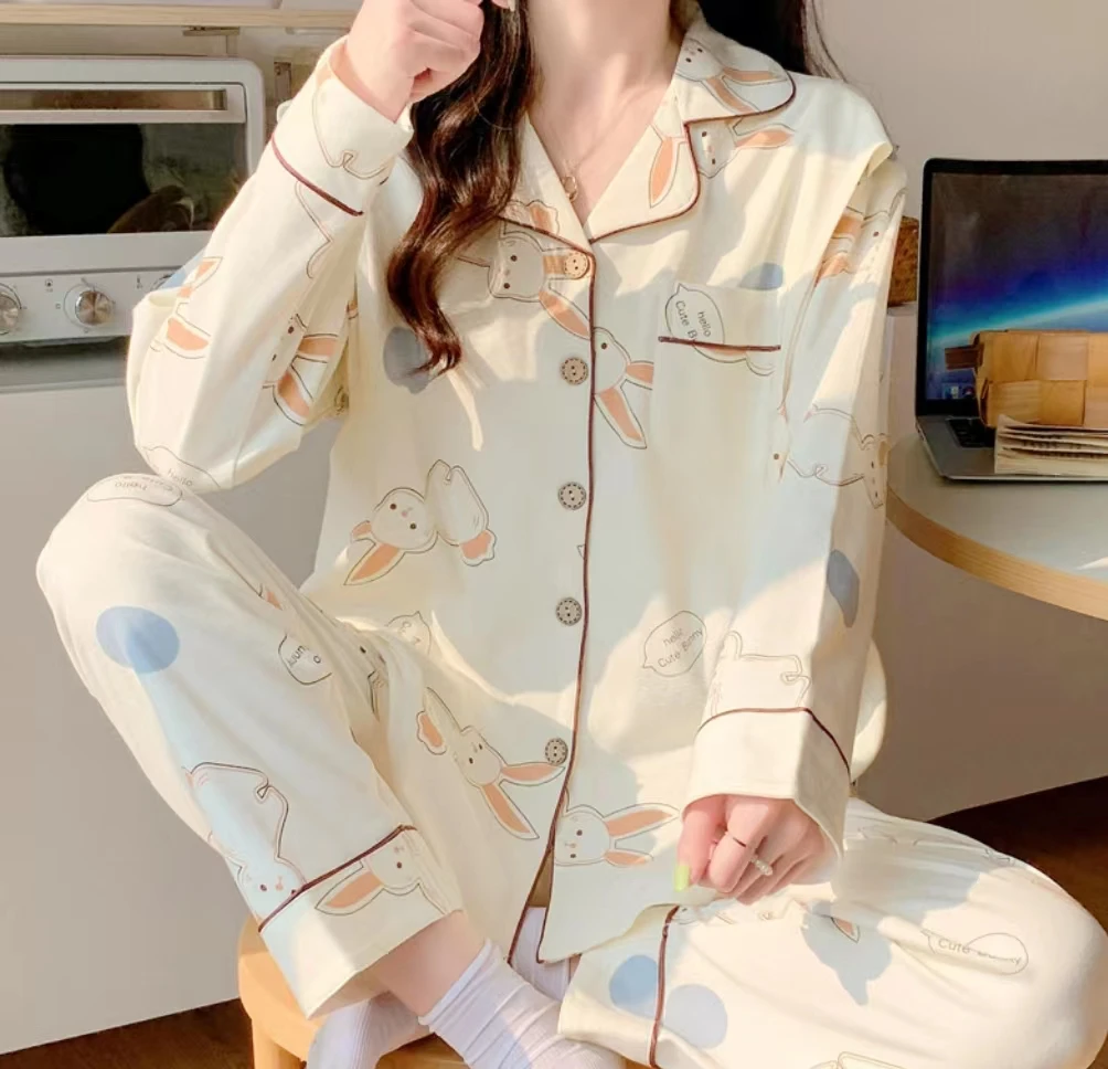 Spring And Summer Breastfeeding Clothes Maternity Pajamas Pregnancy Breastfeeding Home Wear 2 Sets cotton pajama set,breastfeeding nightgown,maternity nightgown set,summer home clothes set,pregnant women dress