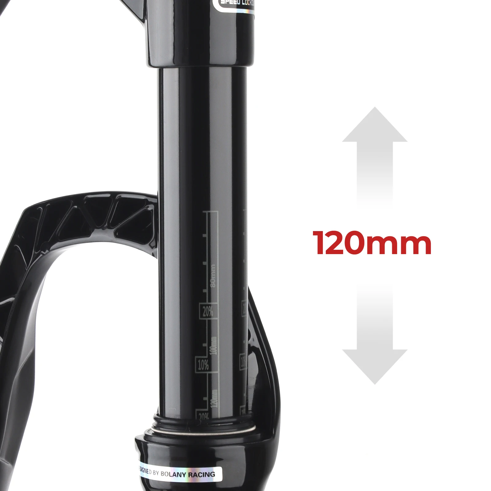 BOLANY 26/27.5/29 Fourche à suspension pneumatique pour vélo de montagne Amortisseur Réglage du rebond 1 1/8 Tube droit QR 9 mm Voyage 100 mm Manuel/verrouillage à distance pour VTT/vélo de route