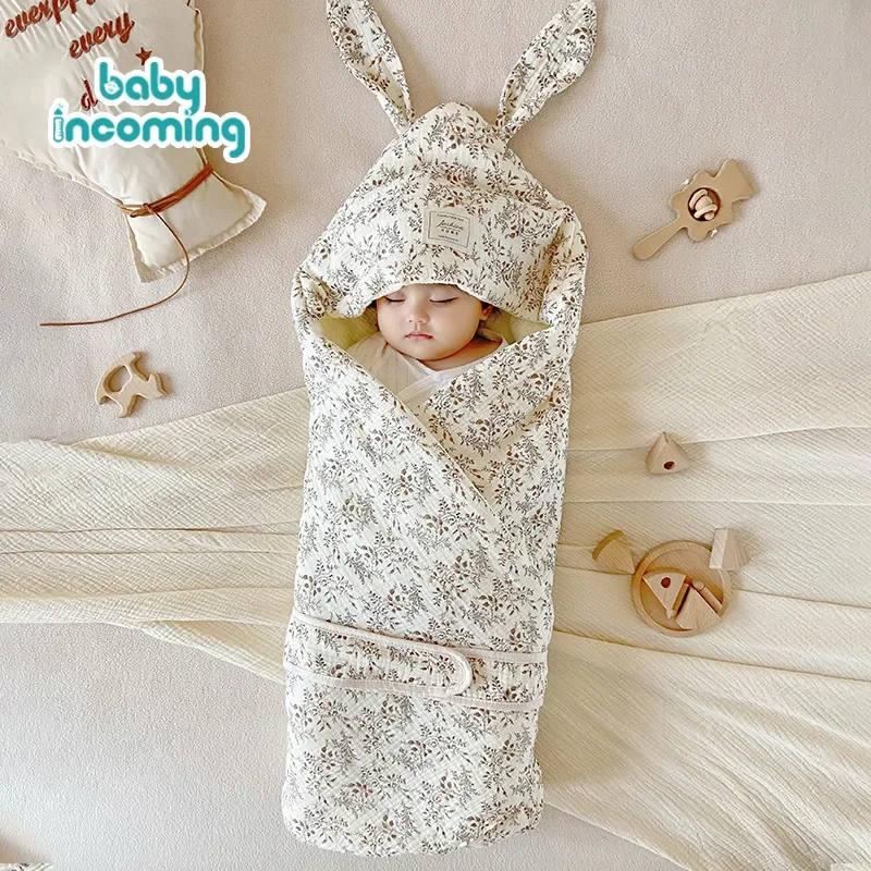 Baby Wrap Blanket Large Rabbit Ears Newborn Nursery Anti-startle Swaddle Baby Wrap Four Seasons Available Infant Clothing