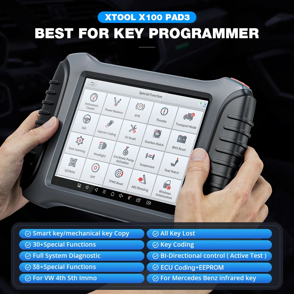 

Автомобильный программатор ключей X100 PAD3, инструменты для диагностики, иммобилайзер с Kc100 для VW 4-го и 5-го, для Toyota/Benz, все потерянные ключи