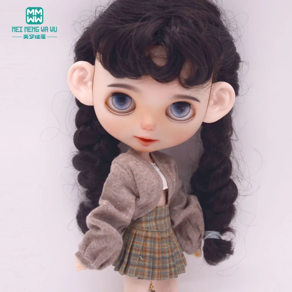 Fashion New Puff Sleeve Knit Jacket Set for Blyth Doll Azone OB23 OB24 Doll Accessories