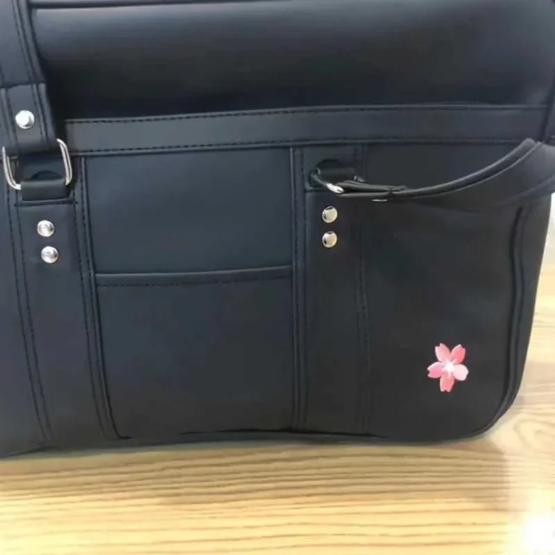 2024 New Women Japanese JK Uniform PU Bag Student Commuter School Bag Large Capacity One Shoulder Straddle Bags Handbag ToteBag 6