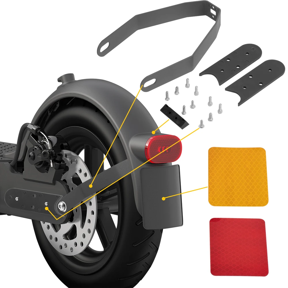 Description Picture 4 of itemRear Mudguard Brake Taillight Fender for Iconic Brand M365 Electric Scooter Pro 2 Mi3 With Gap Cover Pad Parts Set Reinforced Holder
