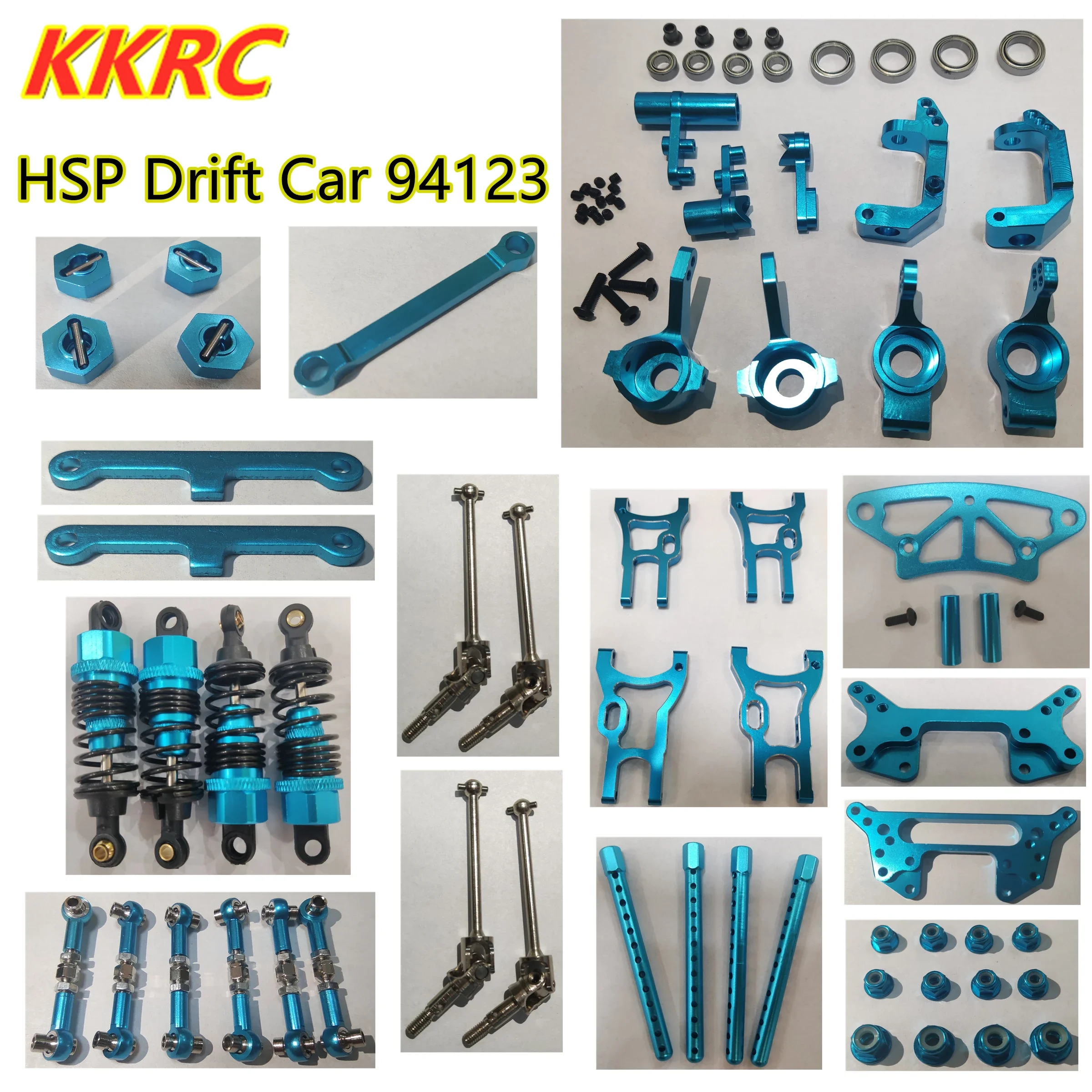 

GGRC HSP 94123 Full Set Metal Upgrade Parts 1/10 On Road & Drift Car Electric or Nitro For HSP 94123 94101 94102 94103 94103Pro