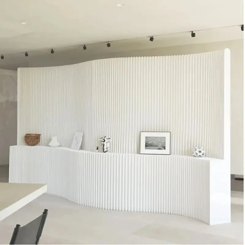 2M Height Creative Home Decor White Organ Paper Wall Screen Room Dividers Office Partition Removable Folding Baffle Fence Room Divider Screen Desk Partition Screen