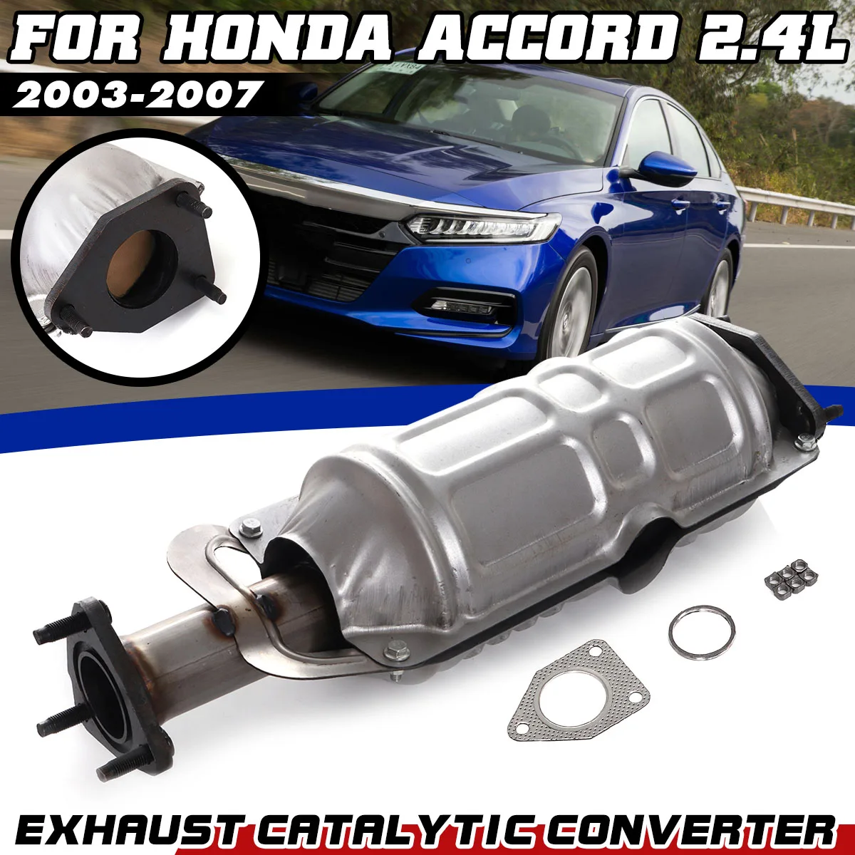 Car Catalytic Converter Exhaust Pipe With Gaskets For Honda Accord 2.4L  2003 2004 2005 2006 2007 - AliExpress