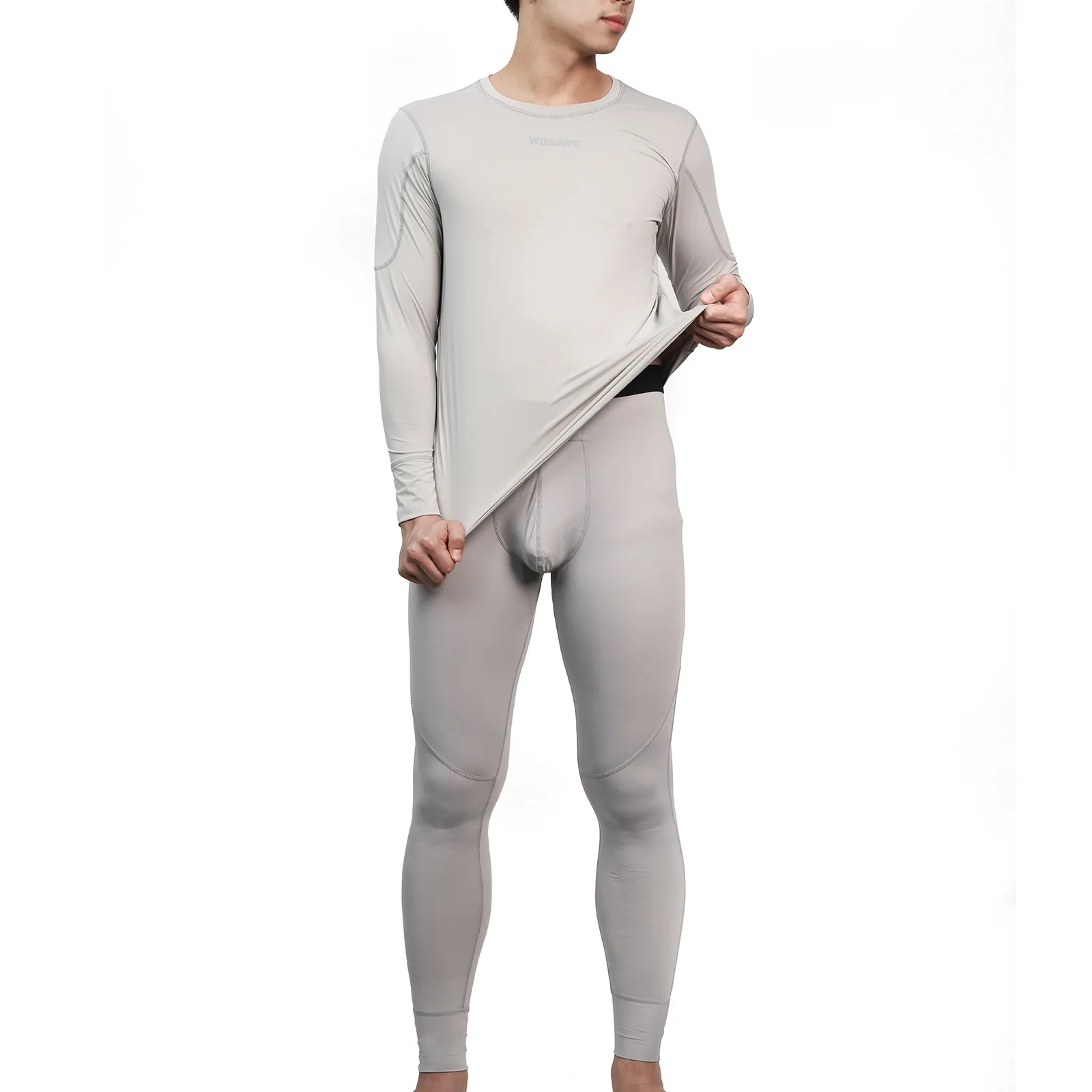 WOSAWE 남성용 속건성 사이클링 베이스 레이어 세트 ? 오토바이 및 로드 라이딩용 타이트한 긴팔 상의 및 하의