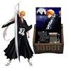 Anime BLEACH Kurosaki Ichigo Black Wooden Music Box Silver Self-winding Movement Study Desk Decoration Holiday Gifts for  1