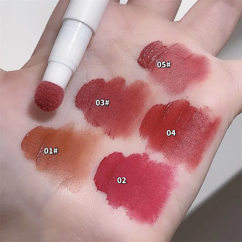 Matte Lip Mud Air Cushion Lips Cream Brick Red Lip Glaze Powder  Lipstick Pen Non-Stick Cup Female Lip Tint Korean Makeup 6