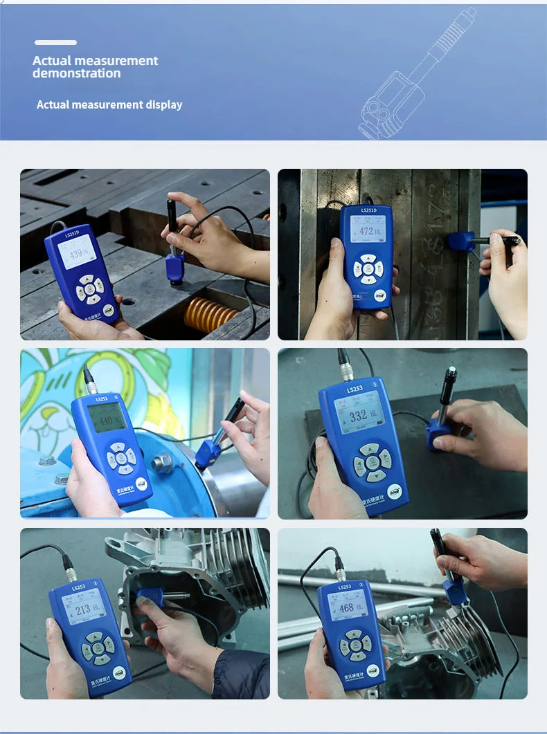 LS253D Portable Leeb Hardness Tester with 4 Probes 7 Scales Compatible High Prec