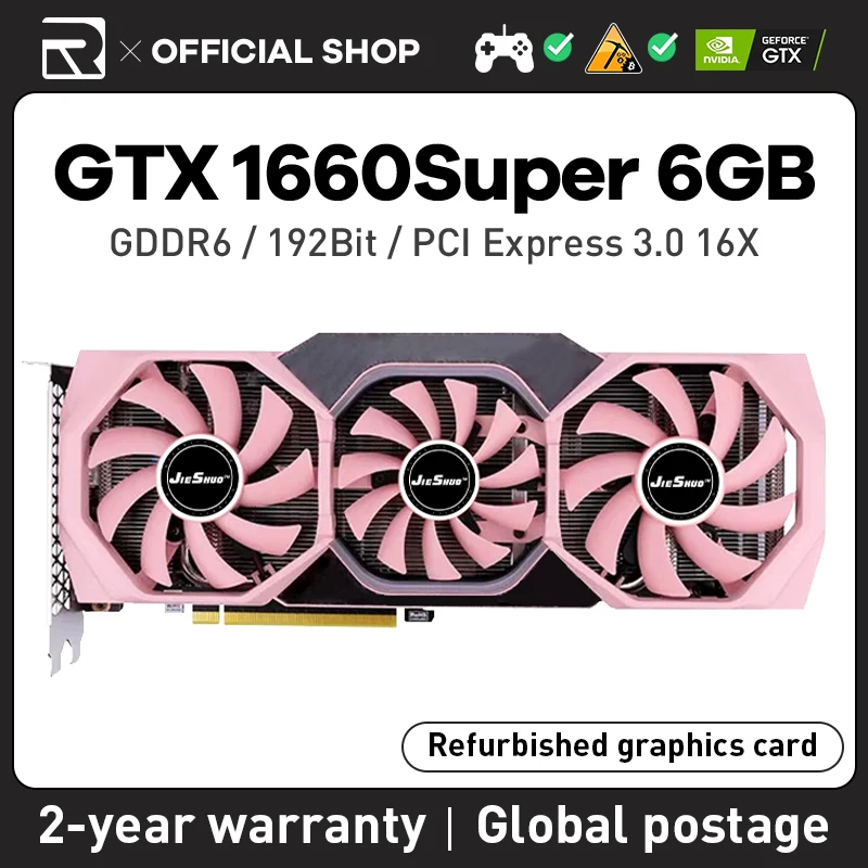 Jieshuo Nvidia Gtx 1660 Super 6Gb 1408Sp Scheda Grafica Da Gioco Gddr6 192Bit Gpu Gtx1660 Super 6G Pc Desktop Video Offic 1660 S Gtx