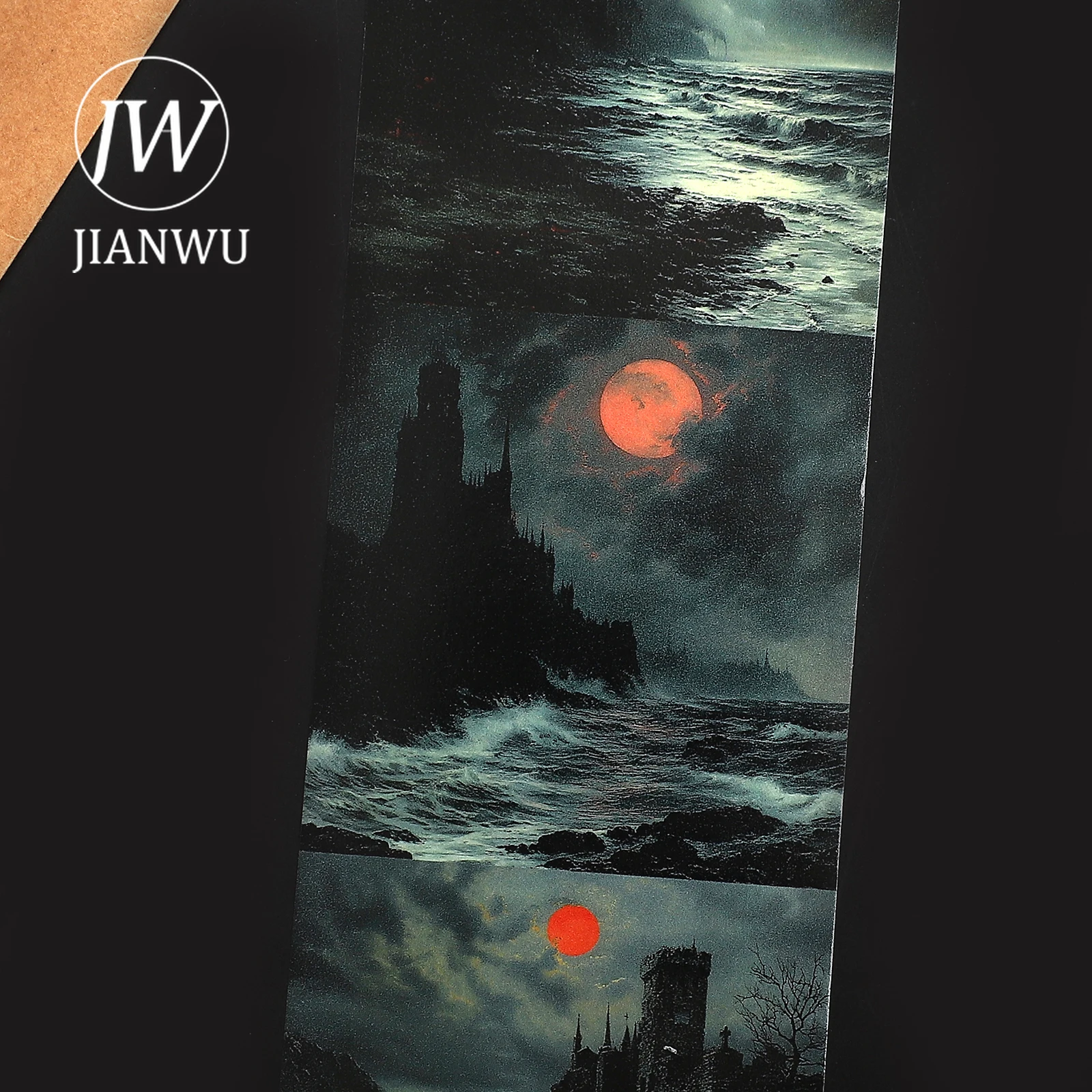 JIANWU 80mm * 207cm 빈티지 고딕 해변 전망 풍경 소재 콜라주 스크랩북킹 와시 테이프 크리 에이 티브 DIY 저널 문구