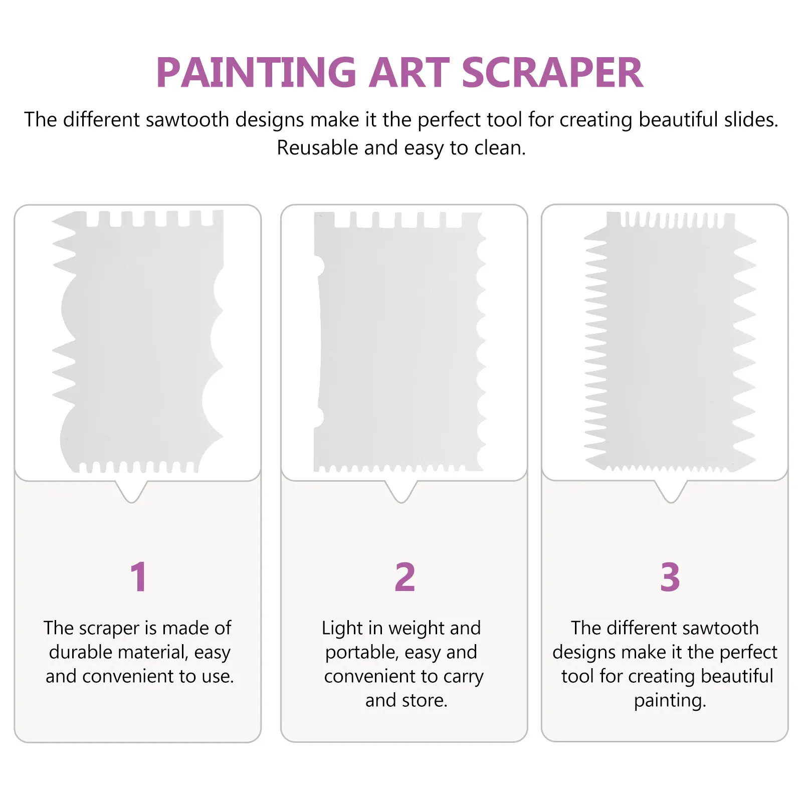 7Pcs 어린이 그림 스크레이퍼 아크릴 DIY 그림 도구 세트 어린이를위한 톱니 모양의 가장자리 디자인 그리기 도구 미술 공예 프로젝트