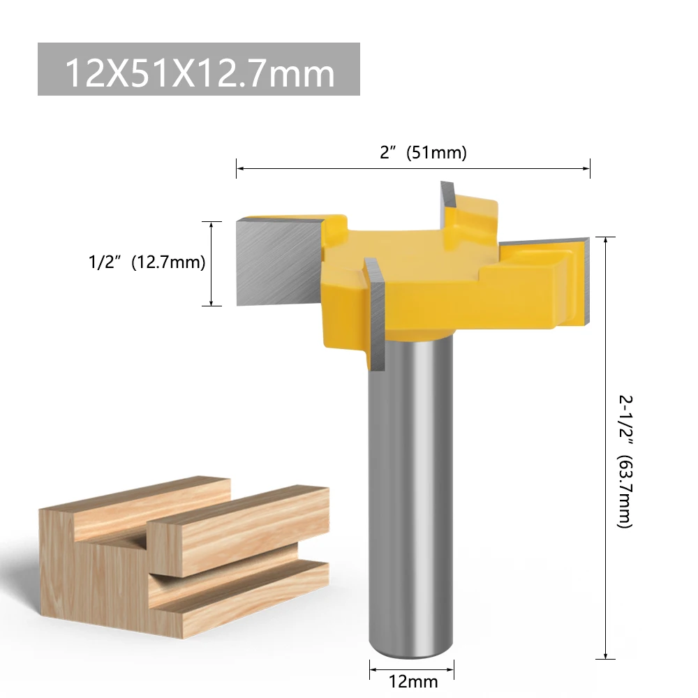 LAVIE 1pc 4 Rand T Typ Stoßen Cutter Holz Werkzeug Router Bits Für Holz Industrie Grade Fräser Schlitzen – Detail 3