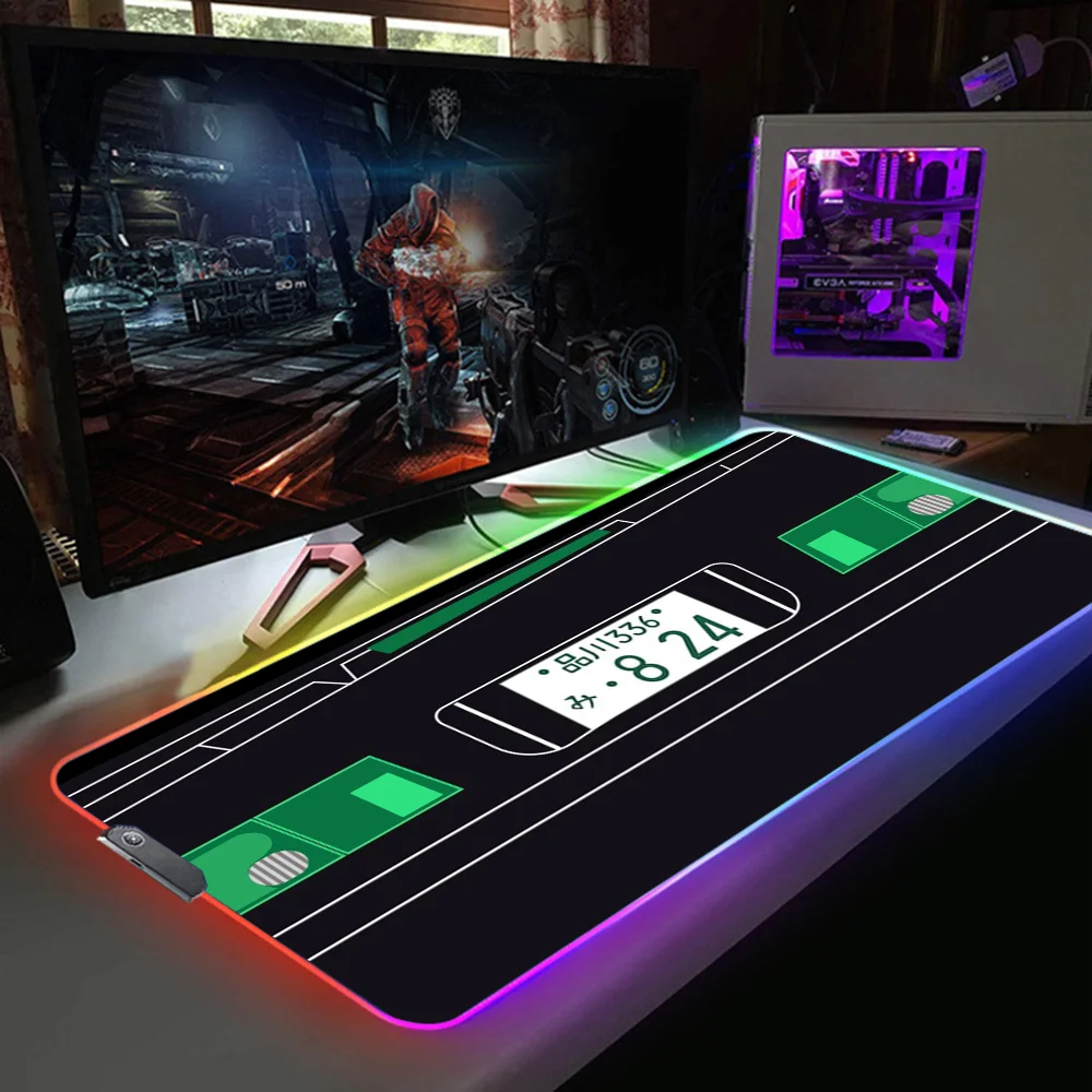 

Anime Initial D LED Gaming Mousepads Large Desk Mat PC Gamer XL Mousepad RGB Mouse Pad Luminous Mouses Mice Mats With Backlight