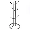 6 Cup Hooks Mug Drying Rack Punch-free Mug Holders Racks Space Saving Storage Shelves Metal for Bar Wine Glass Kitchen Tools 2
