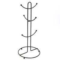 6 Cup Hooks Mug Drying Rack Punch-free Mug Holders Racks Space Saving Storage Shelves Metal for Bar Wine Glass Kitchen Tools 2