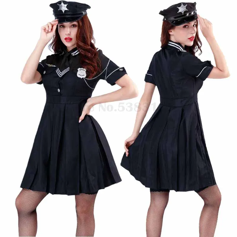 

Сексуальная Женская Полицейская униформа для взрослых, Женский костюм для косплея, карнавал, Хэллоуин, женская одежда для ролевых игр и представлений