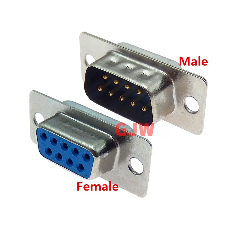 10Pcs Db9 Femmina Maschio Montaggio Su Pcb Connettore Porta Seriale Tipo A Saldare Connettori D-Sub Rs232 Com Presa A 9Pin Adattatore 9P Per Pcb
