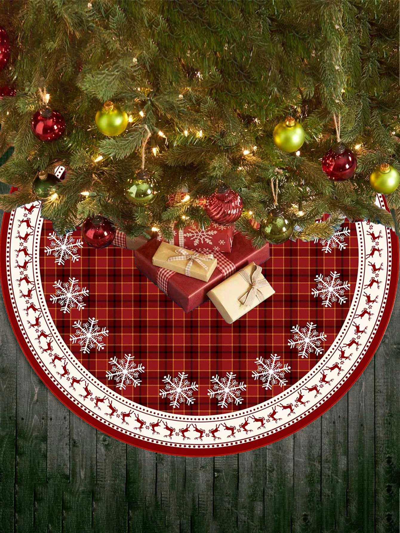 36/48/60 Inches Christmas Tree Skirt Premium Xmas Tree Ornaments & Decorations Rustic