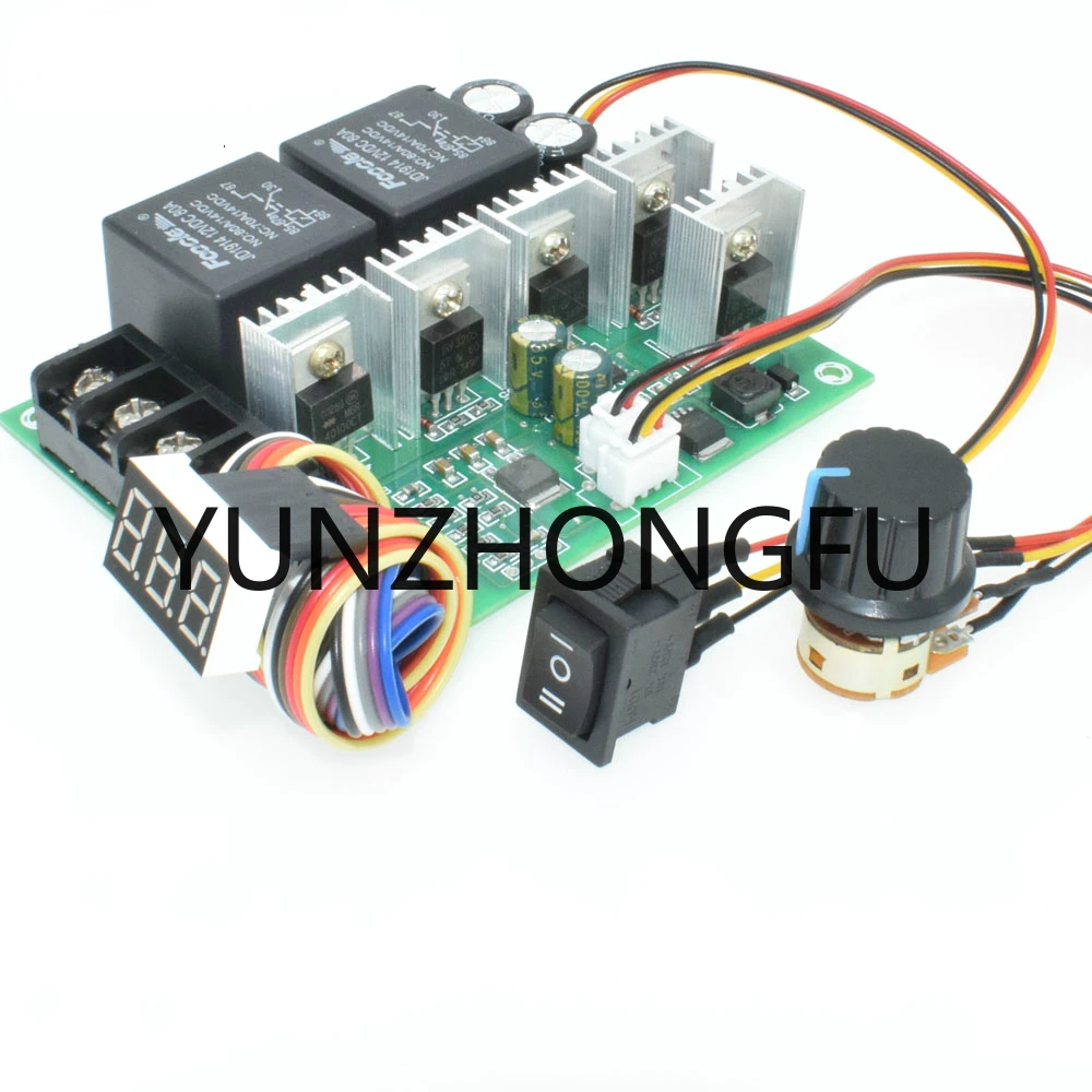 

50PCS PWM DC motor speed controller motor 12v24v36v48v inverted switch reversing switch 40A With Digital Display Switch (6.5)