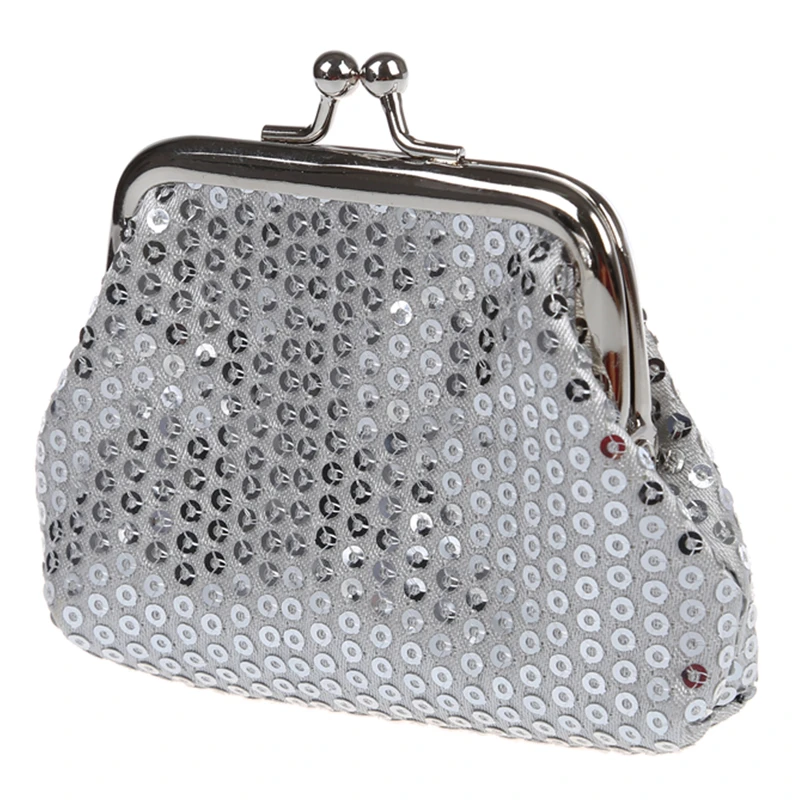 Women's Sequins Coin Purse Buckle Mini Wallet