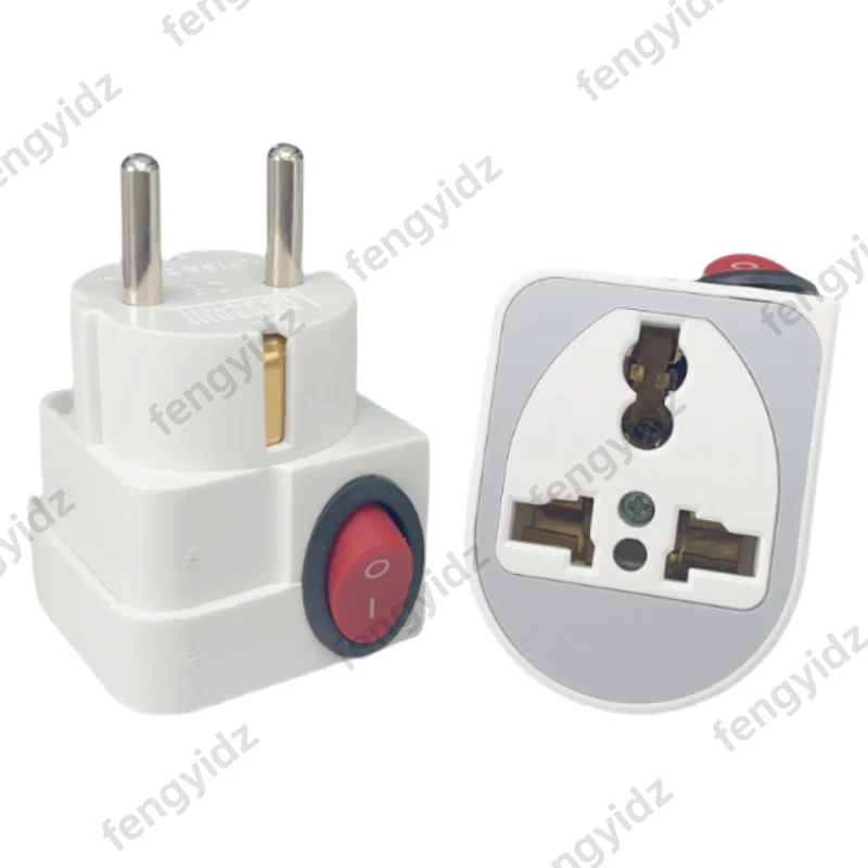 Fengyi Schuko 접지 남성 플러그 스위치 전기 여행 플러그 변환기 AC100  250V 10A/16A 플러그 및 소켓 스위치 켜기/끄기