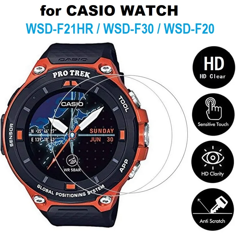 카시오 프로 트렉용 스마트 워치 스크린 보호대, 강화 유리 보호 필름, WSD-F21HR, WSD-F30, WSD-F20, 5 개