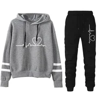 Daily Outdoor Autumn Winter Quality Women Tracksuit Hoodies Casual Single Piece Stripe Sweatshirt and Sweatpants Comfort Jogging - Image 4