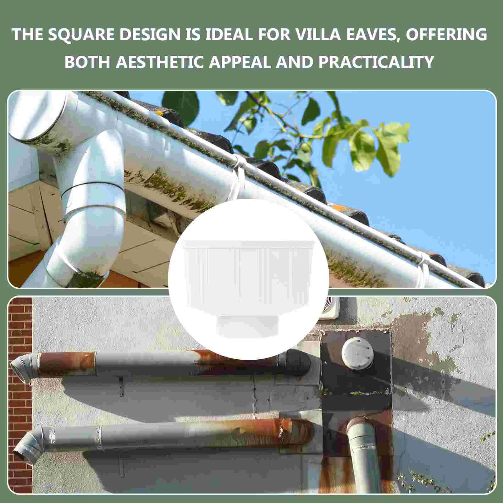 PVC Square Downspout Pipe for Villa Roof Drainage System Easy Installation Rectangular Rain Gutter Strainer Water