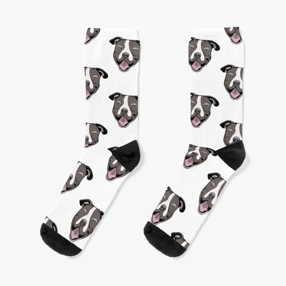 

Happy Pitbull Socks new year football Luxury Woman Socks Men's