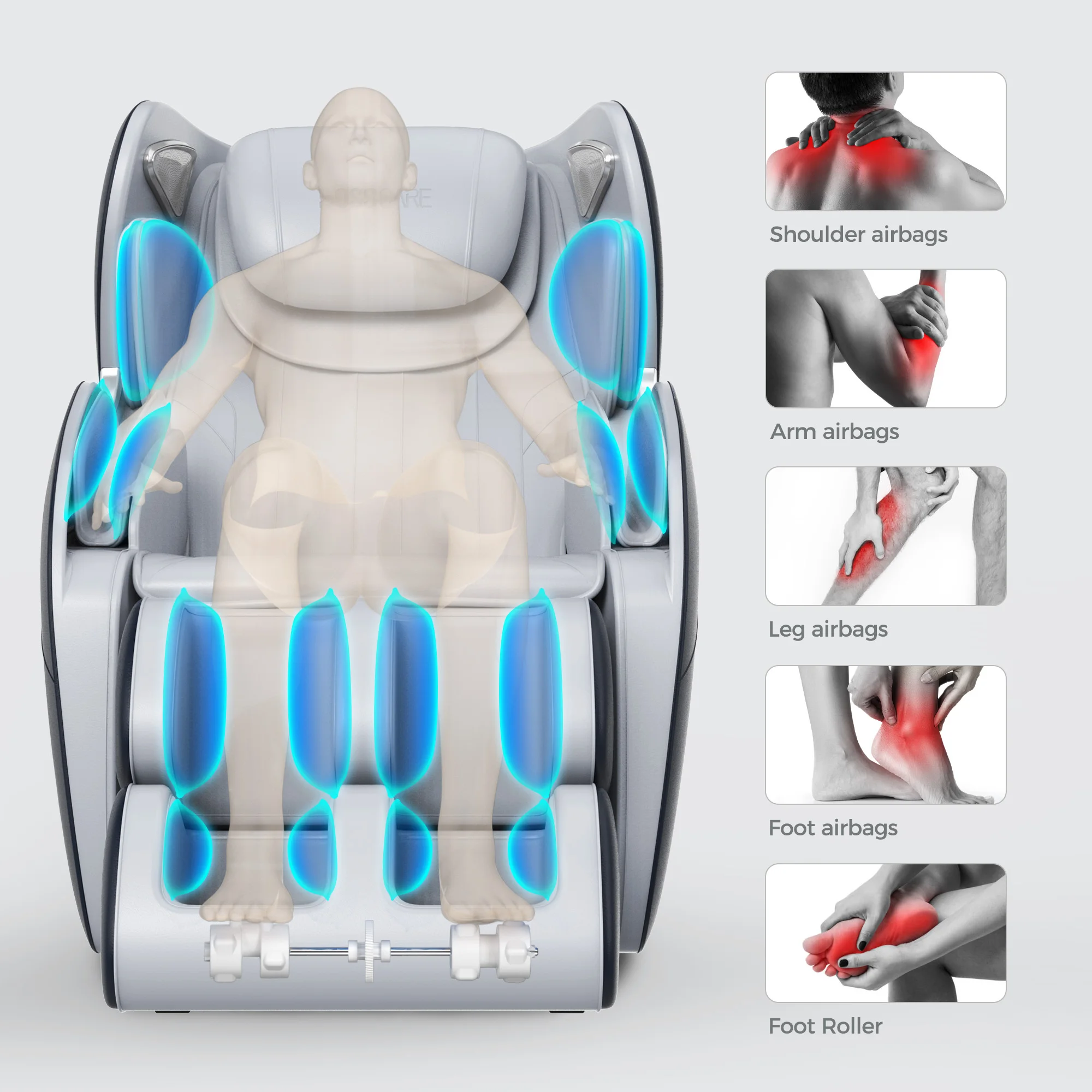 Massage Chair 4d  Luxury Zero Gravity Heated Back And Neck Electric Office Chair Massage Sofa Kneading Massage Bluetooth Music 2