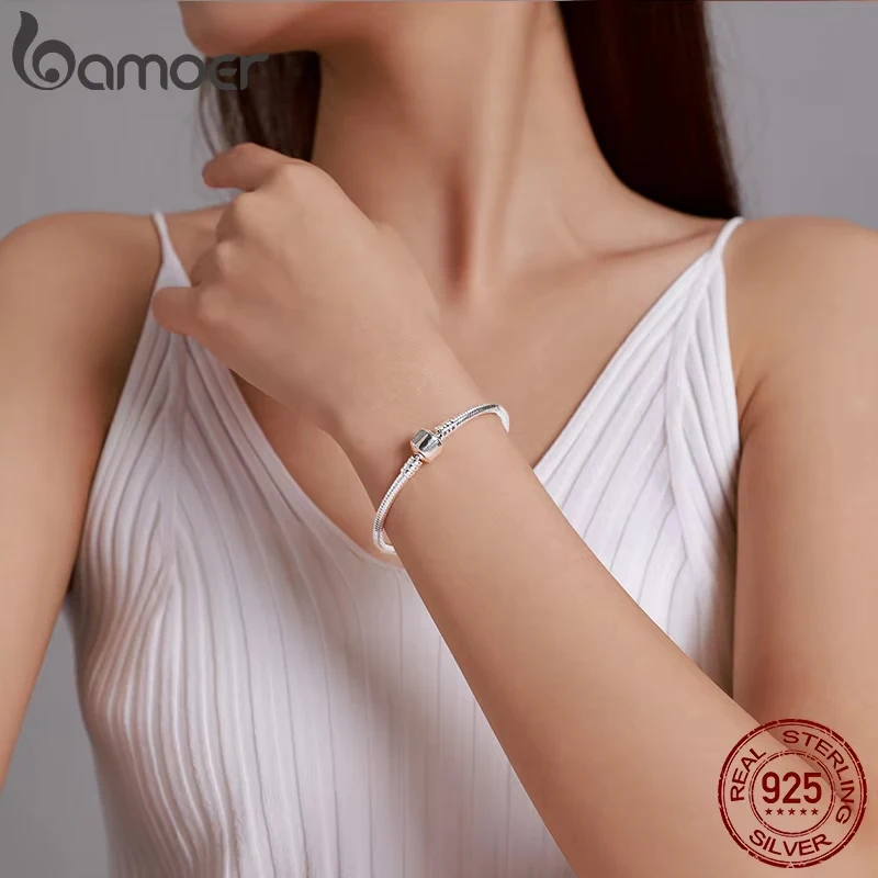 BAMOER TOP SALE Authentic 100% 925 Sterling Silver Snake