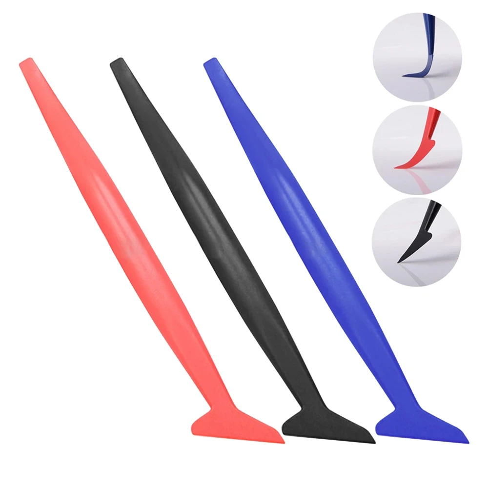 3Pcs Car Stickers Hardness Wrap Vinyl Tools Micro Squeegee Scraper Car Micro Gasket Squeegee Film Wrapping Scraper car wrapping tools vinyl squeegee window tinting squeegee automotive film tools