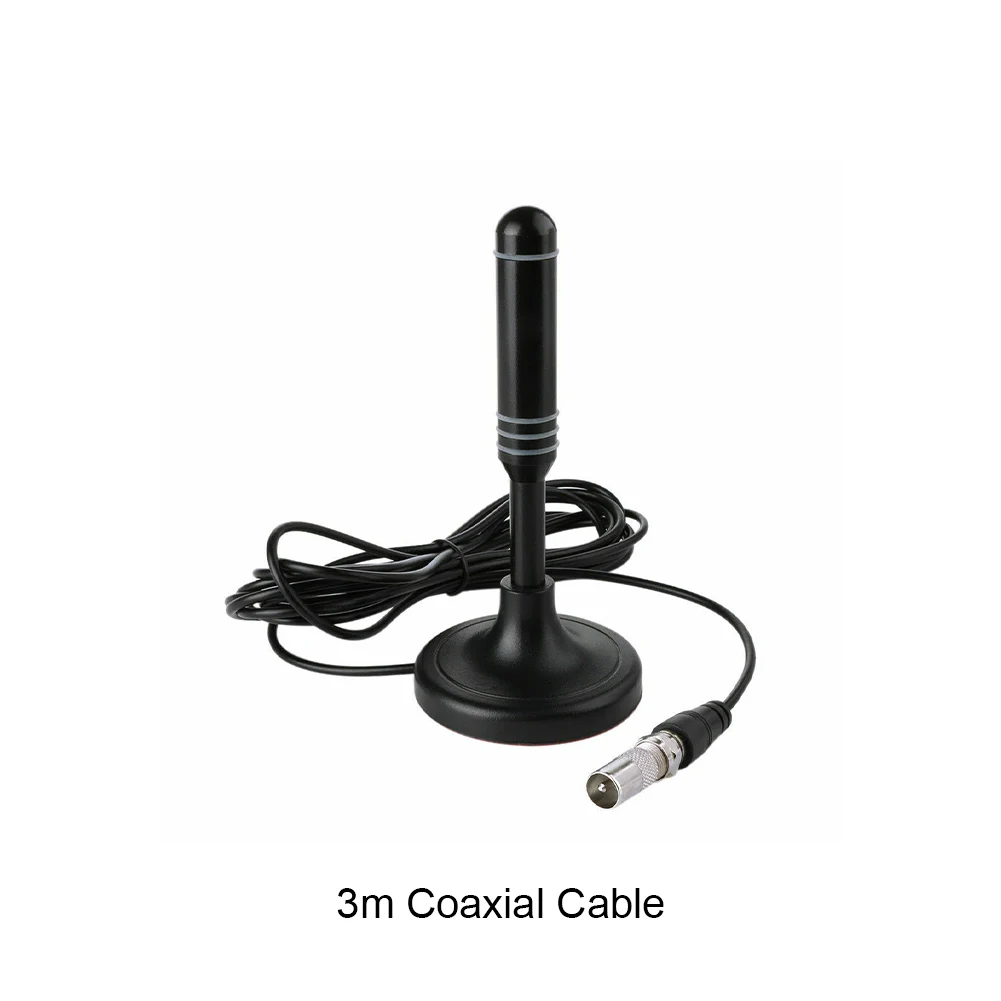 Portable TV Antenna 300cm Coax Cable Indoor Outdoor Digital HD Freeview Aerial DVB-T DVB-T2 DAB Plug and Play for Smart TV