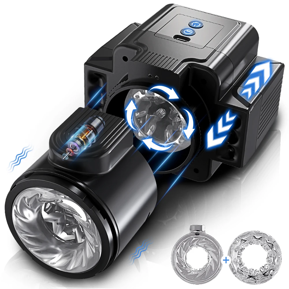 Masturbador masculino automático Masturbadores telescópicos Copa de masturbación Pistón de extremo abierto Equipo para adultos Juguete sexual para hombres_voghion.com