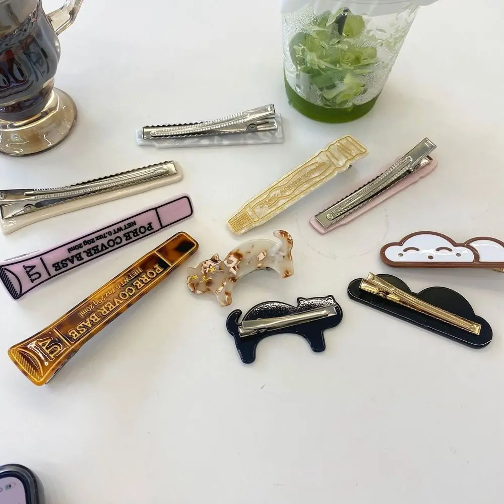 Heart Acetate Duckbill Clip Cute Animal Letter Acetic Acid Hair Clip Toothpaste Headwear Daily aluminum manual toothpaste dispenser tooth paste tube squeezer bathroom accessories hair dye tubes rolling squeezer tools