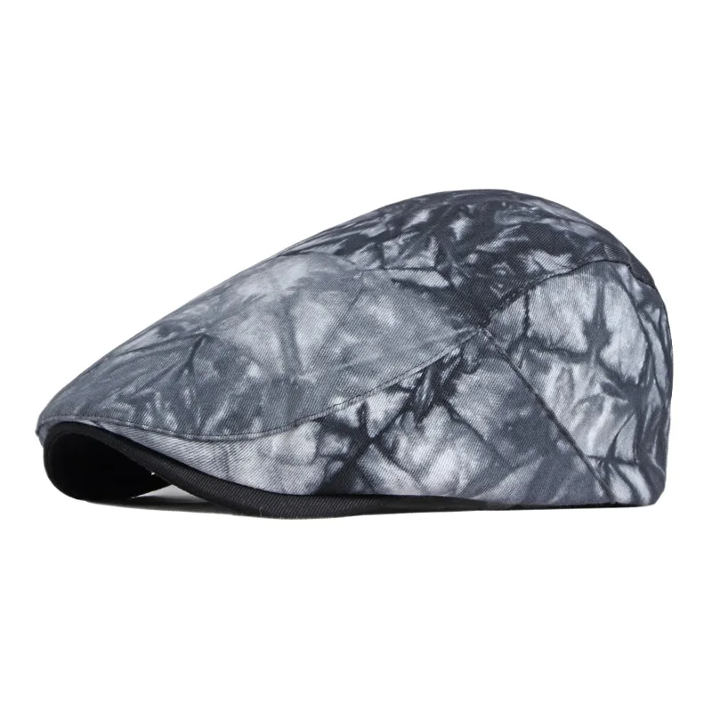 

Men's Beret Wholesale European And American Tie-dye Style Peaked Cap Female British Retro Artistic Newsboy Advance Hats