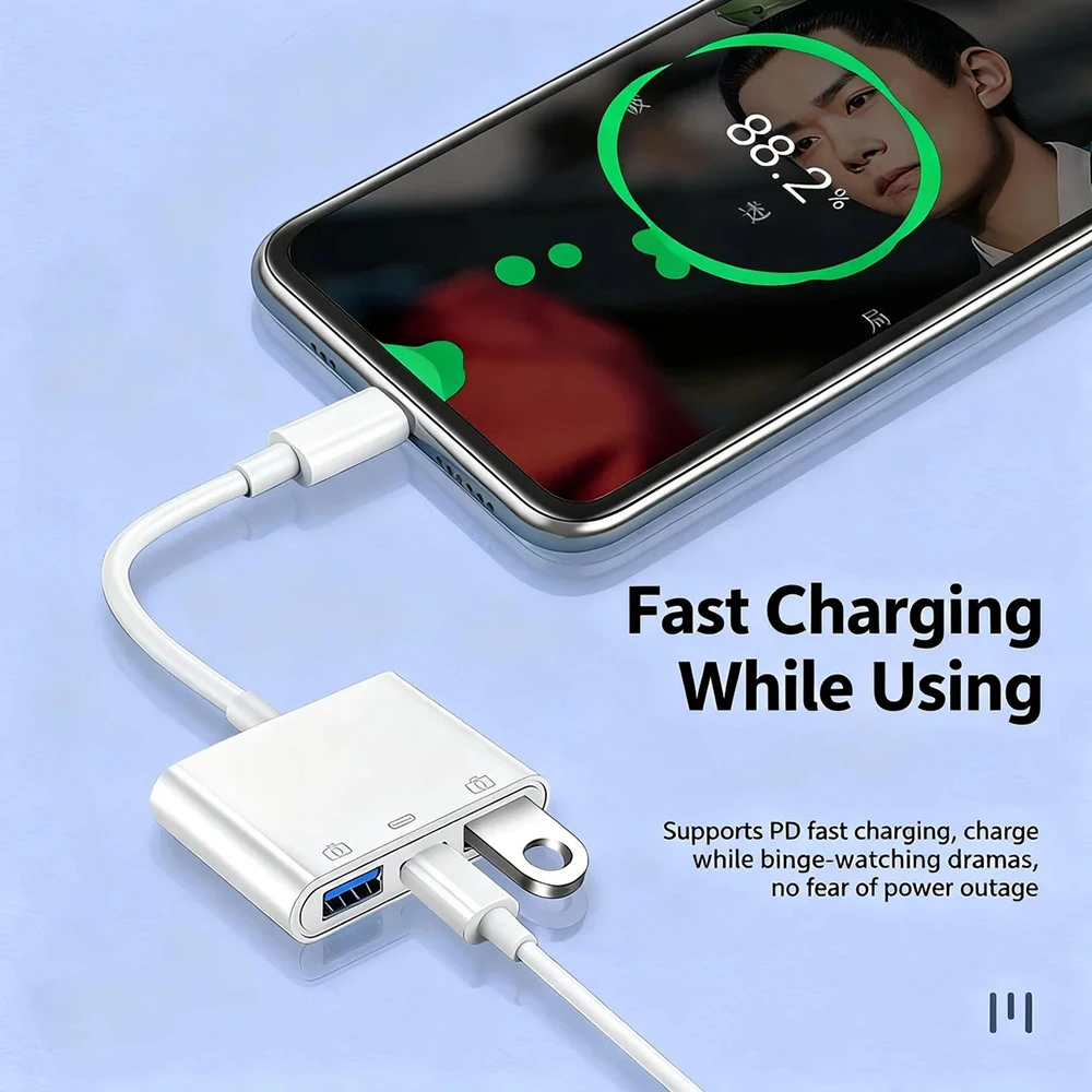 아이폰 15 시리즈용 USB-C to USB 3.0 여성형 OTG 어댑터, U 디스크, 카메라, 마우스용 USB-C 컨버터