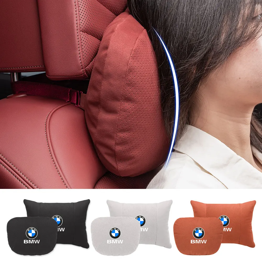 스웨이드 자동차 목베개 헤드레스트 요추 지지대 통기성 시트 베개 (BMW M M3 M5 E36 E39 E46 E60 E90 E91 E92 F15 F30 X3 X5 용)