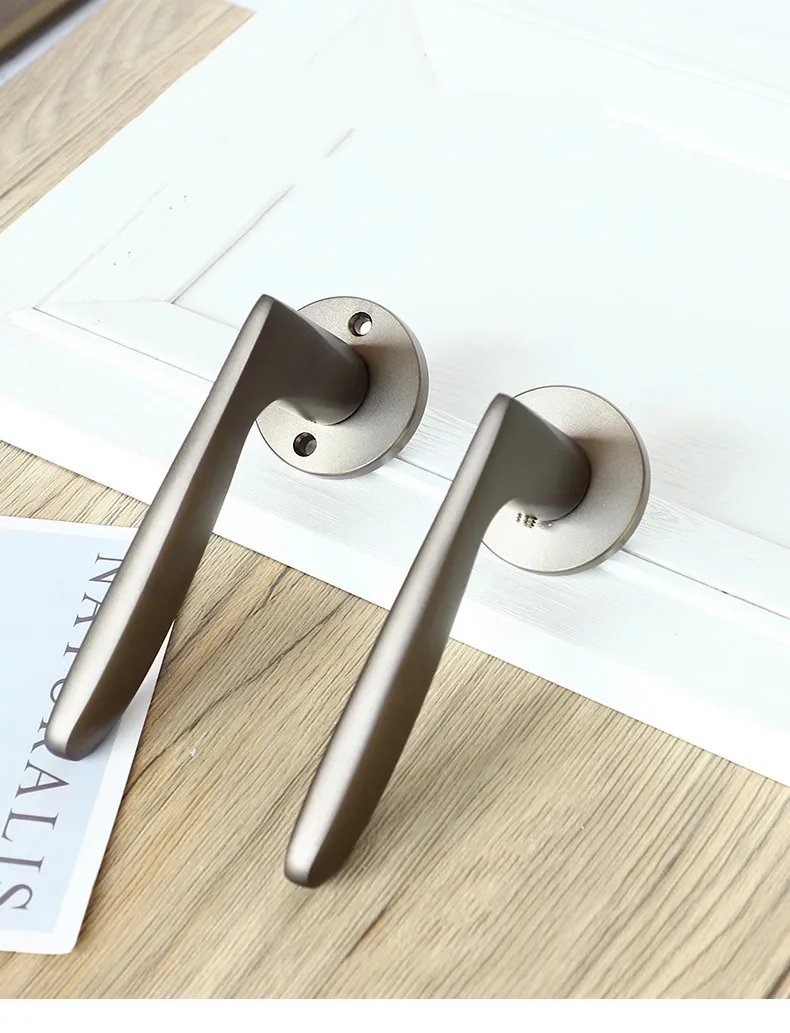 Description Picture 3 of itemModern Aluminum Bedroom Door Locks Double Side Door Handle Lock Body Set Mute Security Door Lock with Key High Quality Hardware