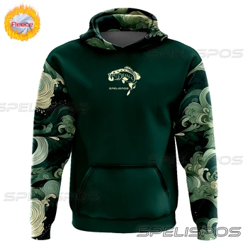 SPELISPOS 남성용 따뜻한 낚시 재킷 스웨터, 캐주얼 야외 스포츠 상의, 긴팔 후드 의류, 겨울 신상