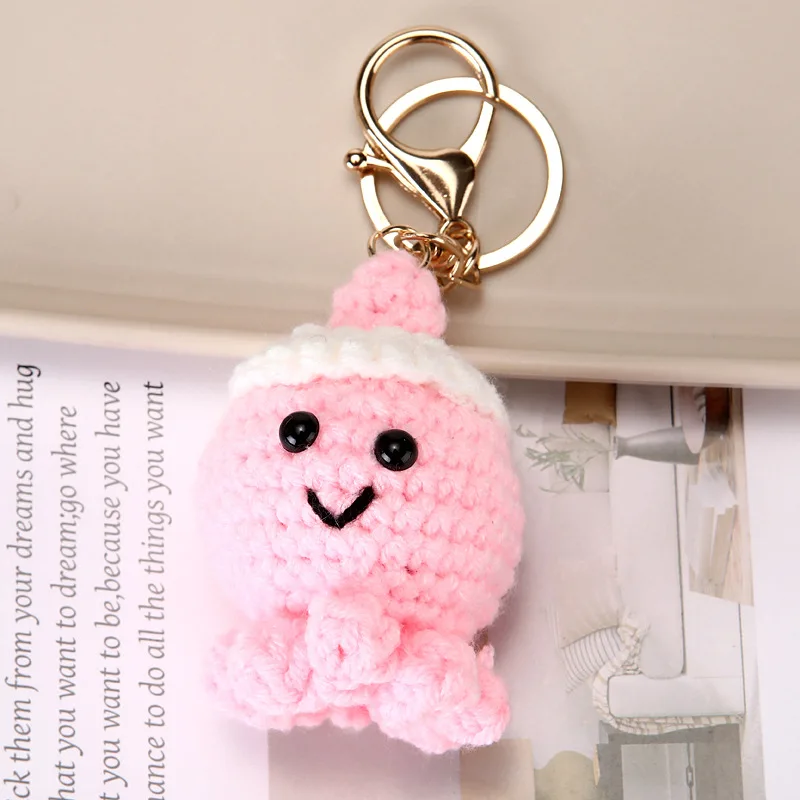 Crochet Lobster Pendants Handwoven Shrimp Keychains Cute