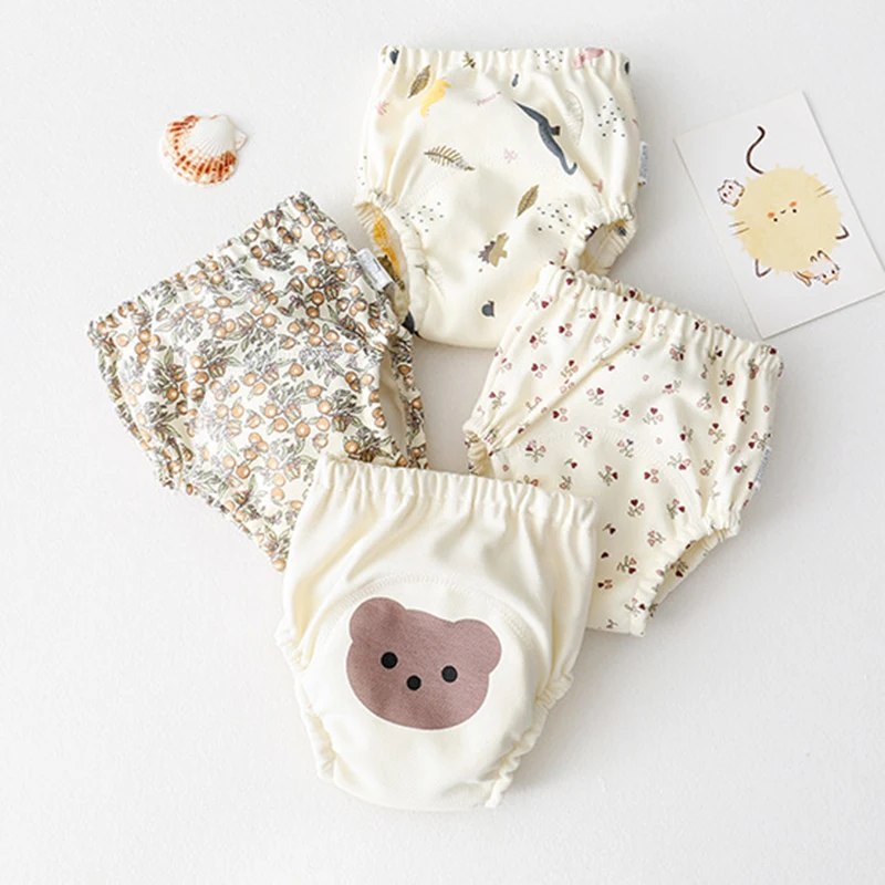 Baby Training Pants Washable Cute Pattern Breathable Diaper Pants Summer Diapers Cotton Learning Trousers baby training pants