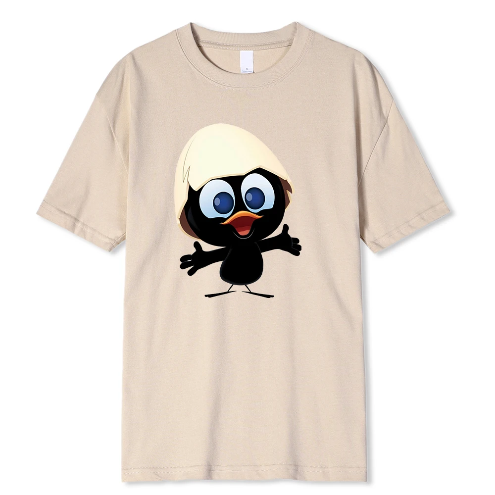 Sunlight Big Size Calimero Cartoon pattern Painted Funny Tshirt Men T Shirt_voghion.com