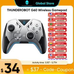 THUNDEROBOT G60 Wireless Gamepad Gaming Controller Hall Effect ALPS Joystick Dual Vibration For Nintendo Switch PC Steam iOS