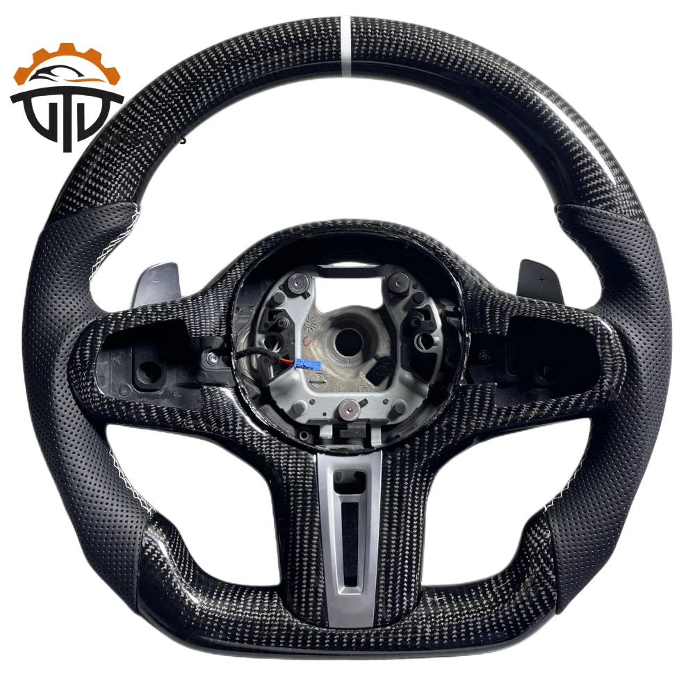 

Replacement Real Glossy Carbon Fiber Steering Wheel With Perforated Leather Fit ForBMW G20 G28 G30
