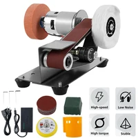 3in1 Mini Electric Belt Sander Table Grinder Motor 7-speed adjustment Belt Grinder for Fine Polishing Metal Jewelry Cutter 1
